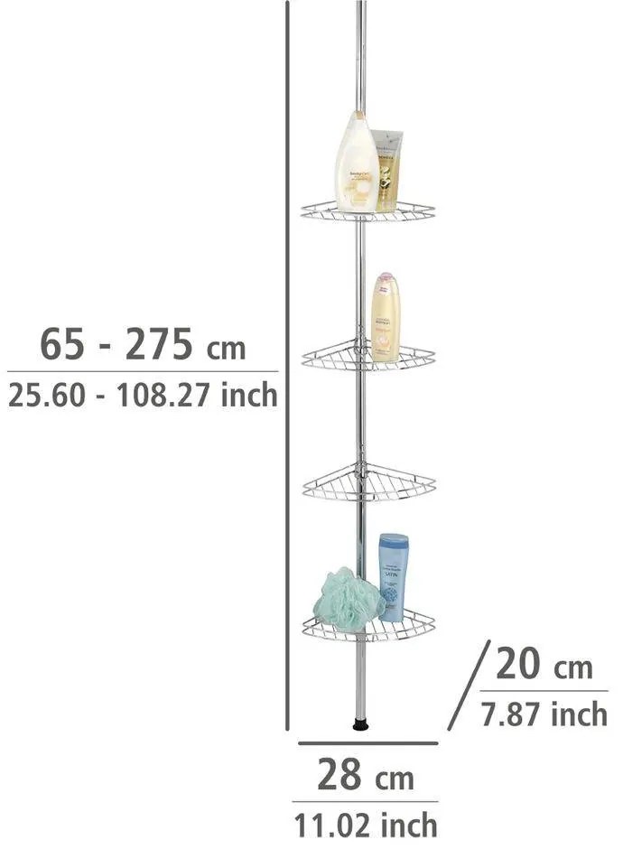 Teleskopowa, narożna półka łazienkowa PREA - aż 4 poziomy, WENKO