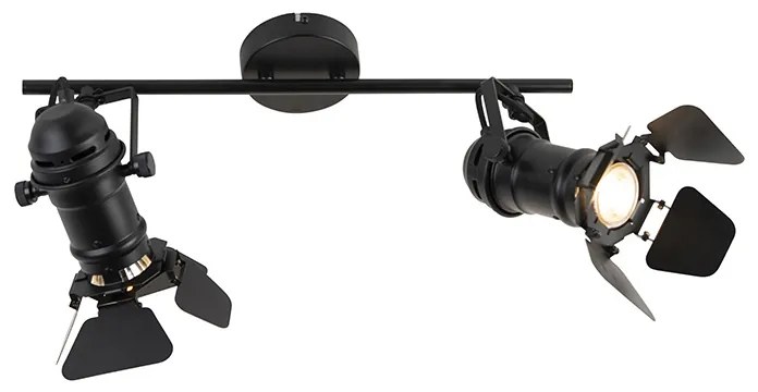 Inteligentny reflektor czarny z WiFi GU10 2-źródła światła ze skrzydłami - MoviePrzemysłowy Oswietlenie wewnetrzne