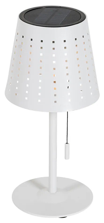 Zewnetrzna Lampa stołowa zewnętrzna biała z LED, 3-stopniowy ściemniacz, ładowanie i zasilanie słoneczne - FerreDesignerski Oswietlenie zewnetrzne