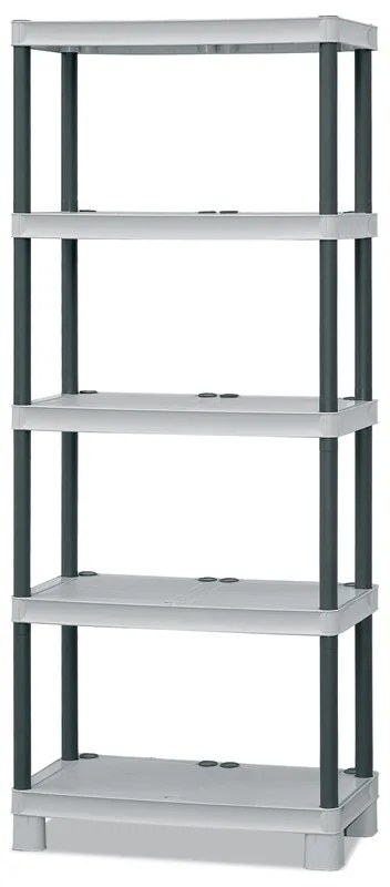 Plastikowy regał z szarymi półkami, 1750x700x350 mm