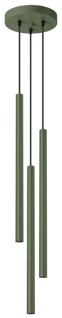 Lampa wisząca PASTELO 3P zielona oliwka SOLLUX LIGHTING