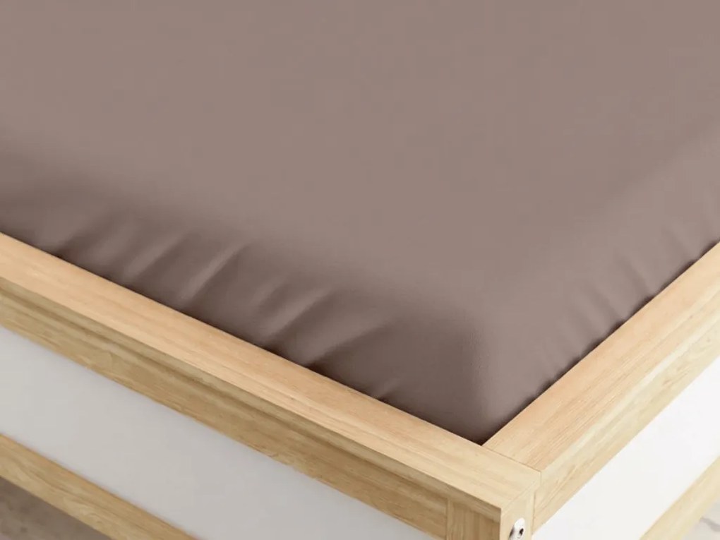 PrzytulneMieszkanie.pl Prześcieradło z gumką z mikrofibry brązowe 90 x 200 cm