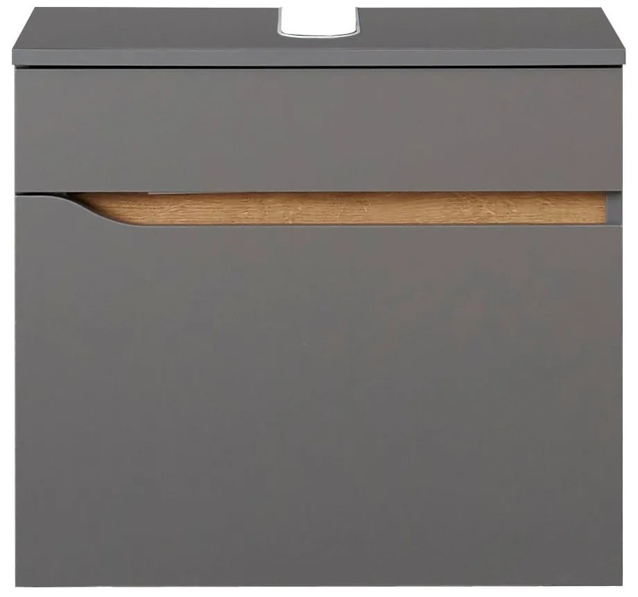 Szara szafka pod umywalkę bez baterii 60x53 cm Set 357 – Pelipal