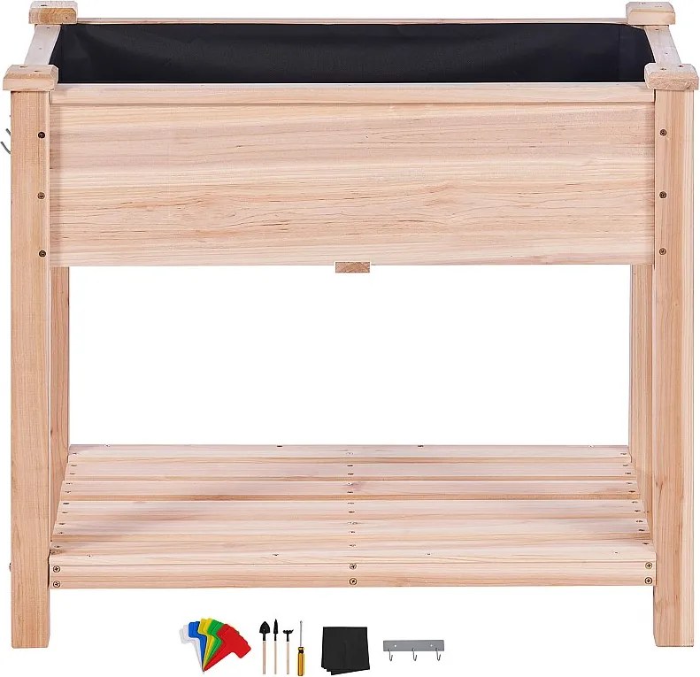 33,9 x 18,1 x 30 Cali Drewniana Podniesiona Doniczka na Kwiaty SucceBuy, Warzywa, Zioła