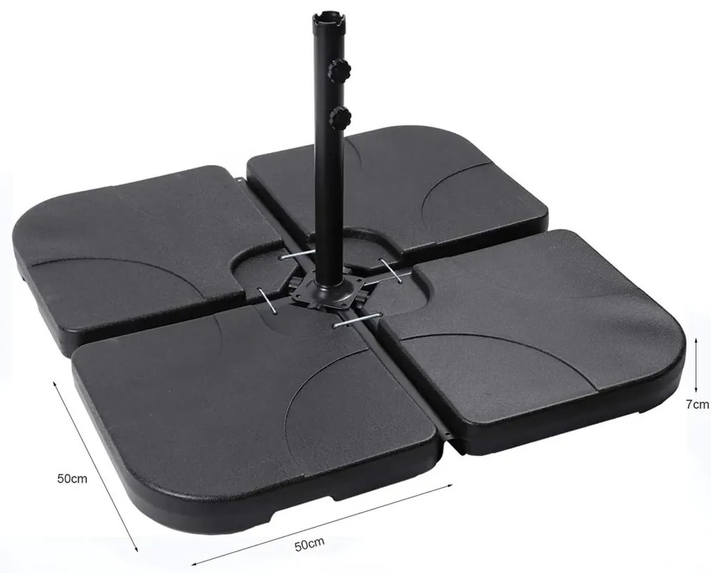 Kwadratowa czarna podstawa do parasola ogrodowego R6-F93