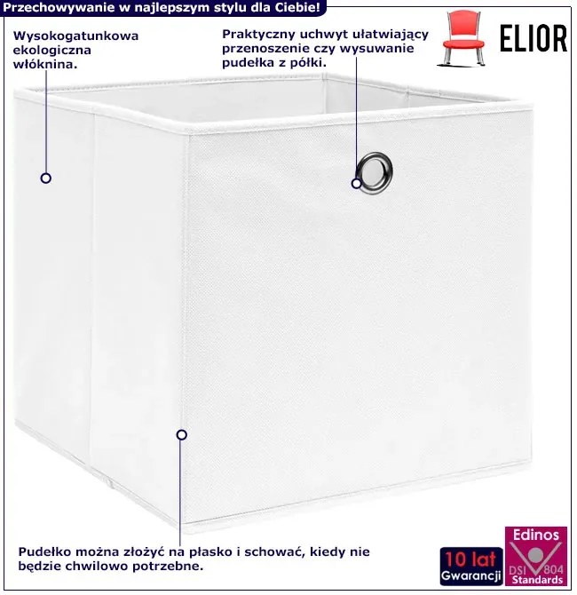 Zestaw 4 sztuk białych do przechowywania pudełek C9-E97