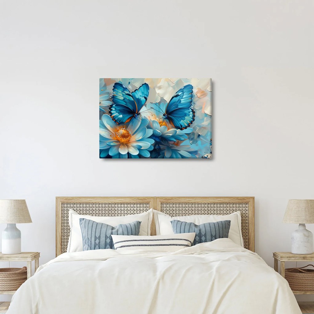 Obraz - Niebieskie motyle (70x50 cm)
