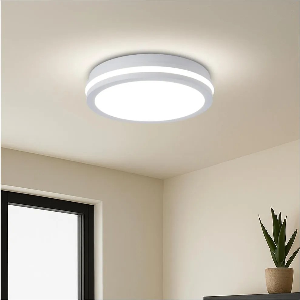 Brilagi - LED zewnętrzna oprawa sufitowa BENE LED/24W/230V śr. 26 cm biała IP54