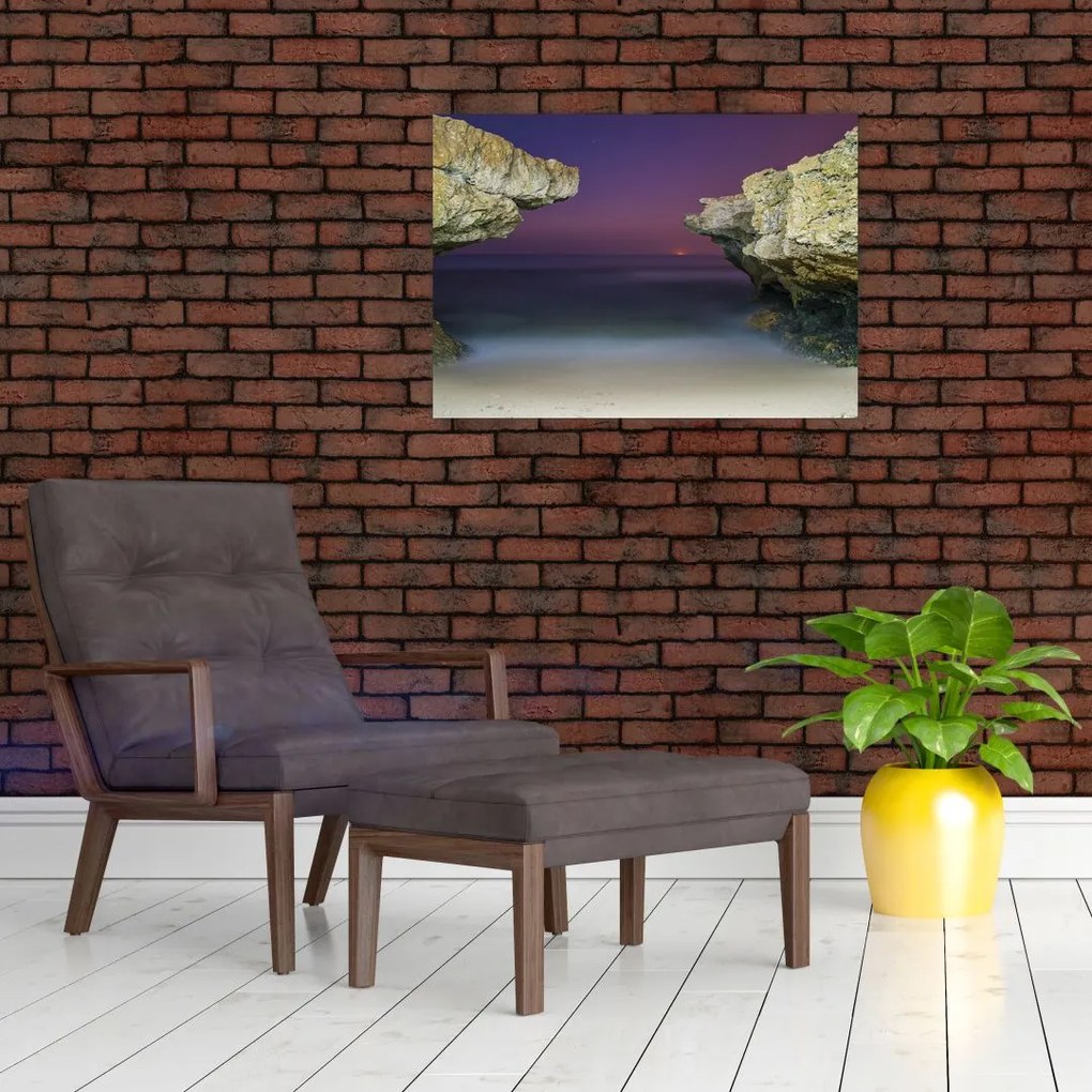 Obraz na szkle - klif morski (70x50 cm)