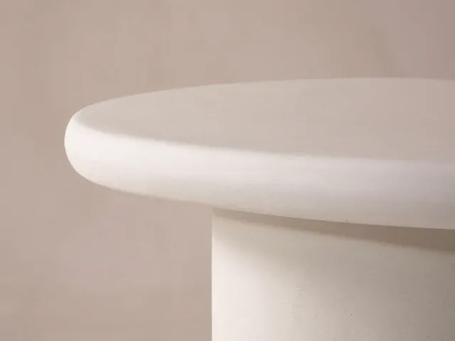 Ława owalna 85/61/40 cm Daria Biały Mikrocement Micadoni