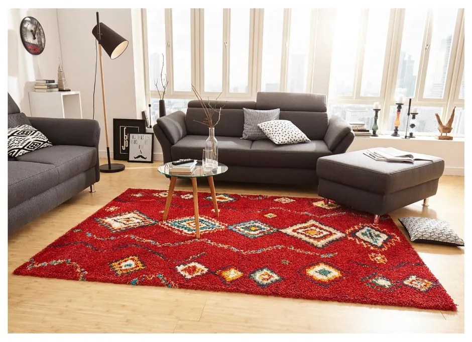 Czerwony dywan Mint Rugs Geometric, 80x150 cm