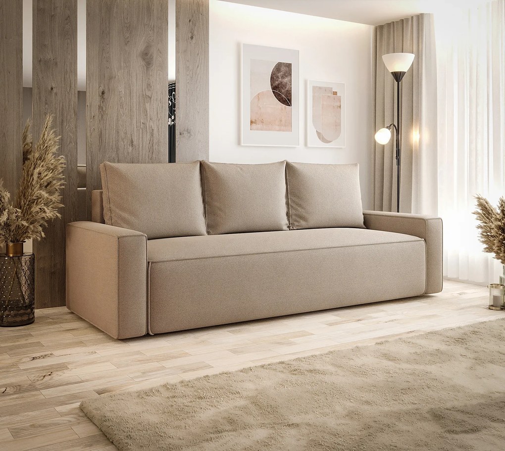 Ciemnobeżowa sofa rozkładana C9-Z31