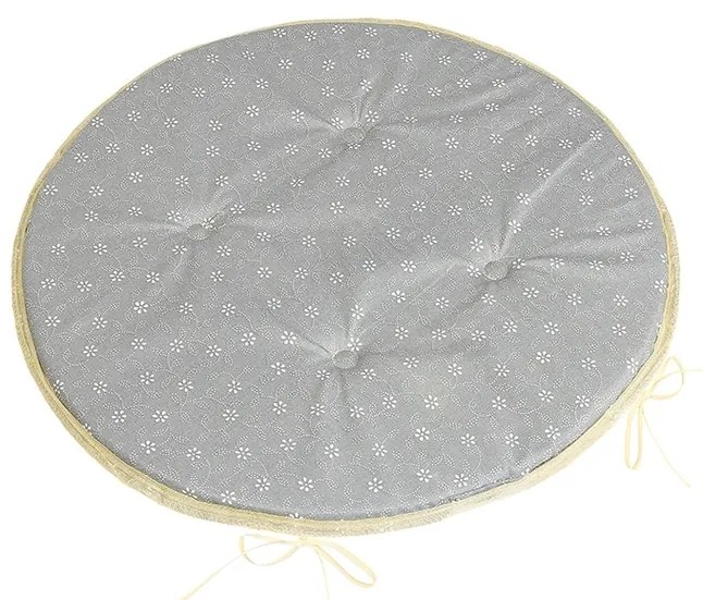 Bellatex Poduszka Adéla okrągła gładka Napinanykwiatek szary 40 x 40 cm