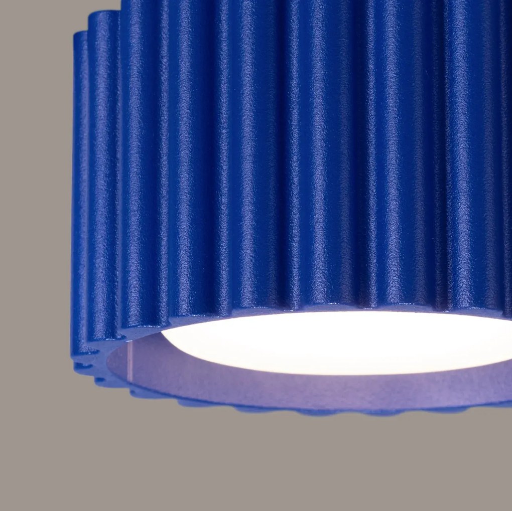 Plafon AURA 1 ultramaryna GX53 ryflowany SOLLUX  LIGHTING