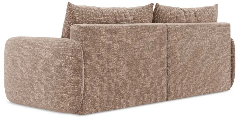 Jasnobrązowa rozkładana/ze schowkiem sofa 238 cm Kalena – Makamii