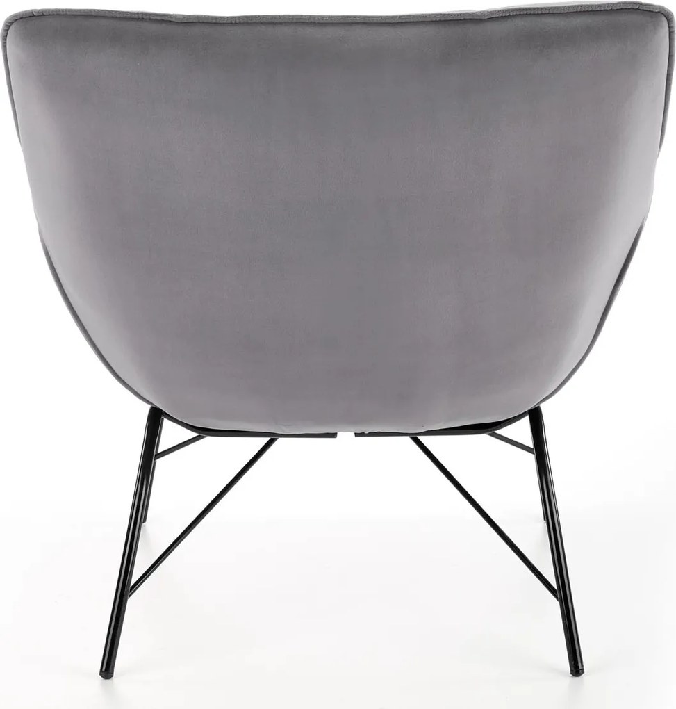 Pikowany fotel do salonu z tkaniny aksamitnej Belton