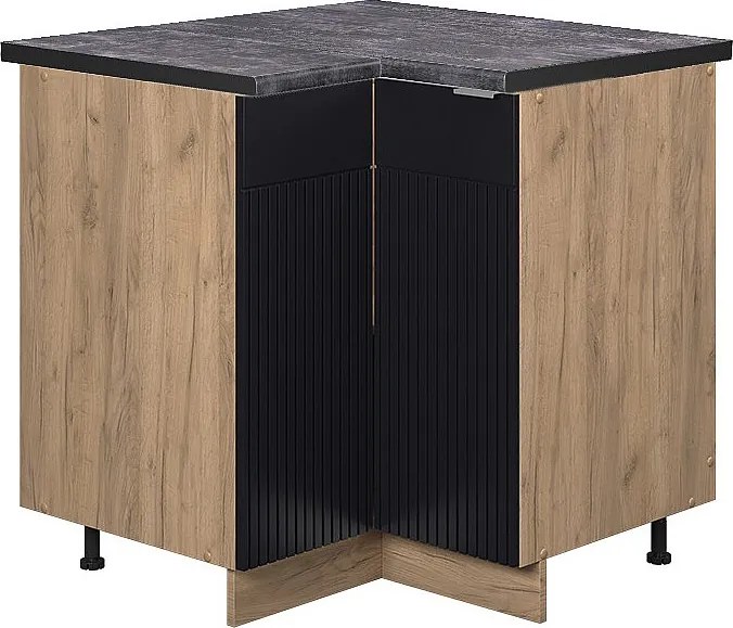 Szafka narożna czarne paski 80.5x60x82 fame-line