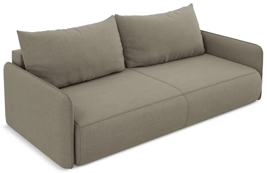 Beżowa rozkładana/ze schowkiem sofa 216 cm Nanea – Makamii