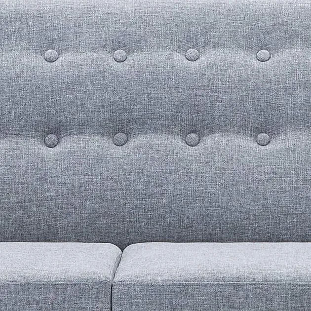 Tapicerowana pikowana sofa Kova 2L - jasny szary