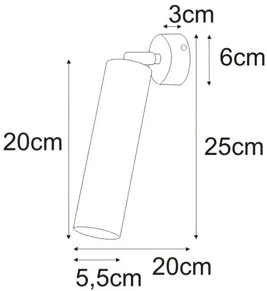 Biały metalowy ruchomy kinkiet tuba - A739 L2-W10