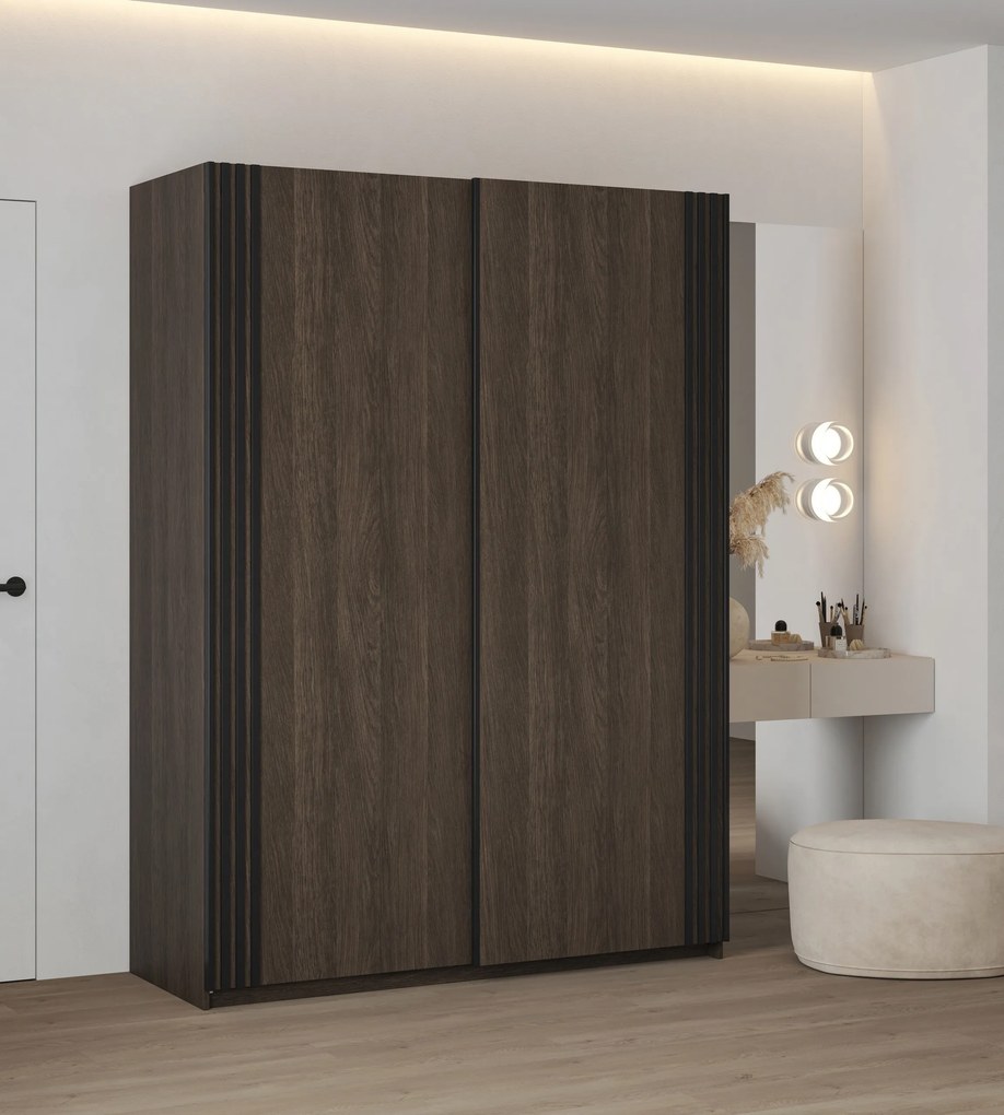 Szafa Przesuwna VANTE 150 cm Szafa Dwudrzwiowa Dąb dunin