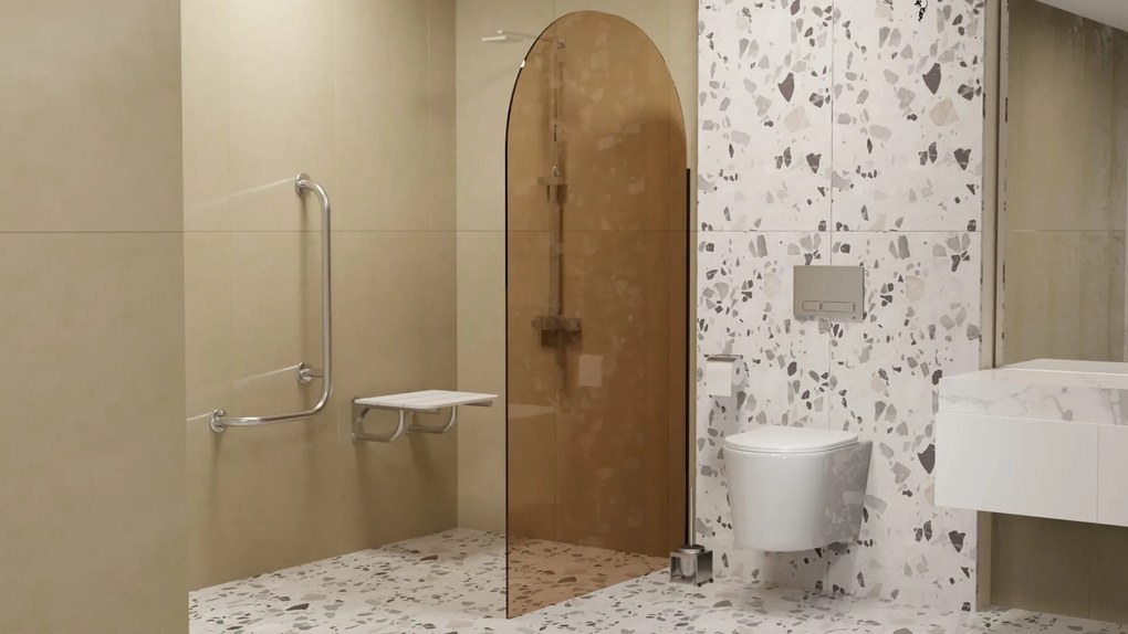 Uchwyt łazienkowy kątowy lewy chrom