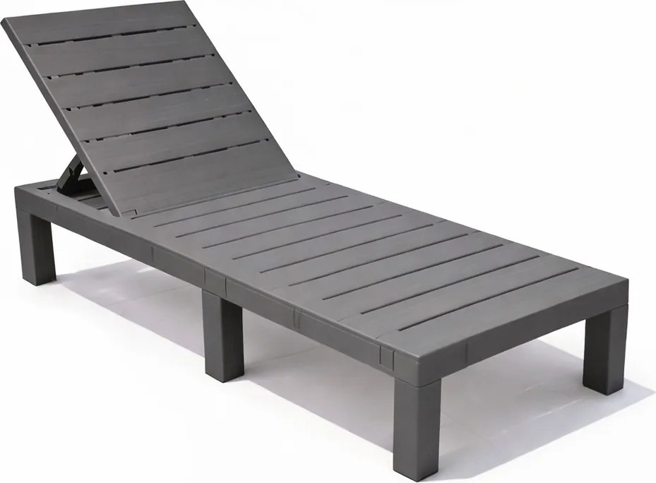 Leżak ogrodowy hotelowy Lagoon 014 składany, kolor szary