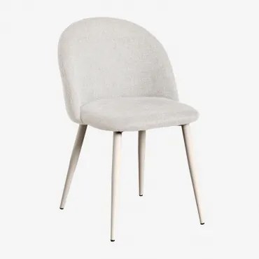 Zestaw 2 Krzeseł Jadalnianych Kana Deluxe Kremowa & Tkaniny Distressed White - Sklum