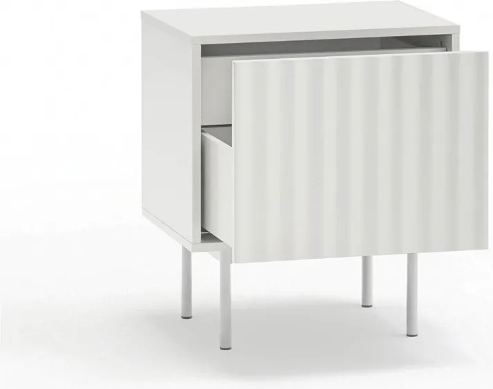 Biała szafka nocna z matowym wykończeniem Sierra – Teulat