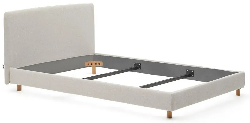 Szare tapicerowane łóżko jednoosobowe bez stelaża 90x200 cm Valma – Kave Home