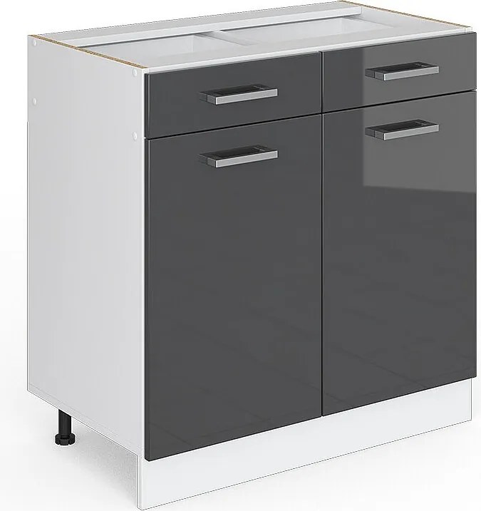 Szafka dolna do kuchni antracyt wysoki połysk 80x46x81.6 r-line