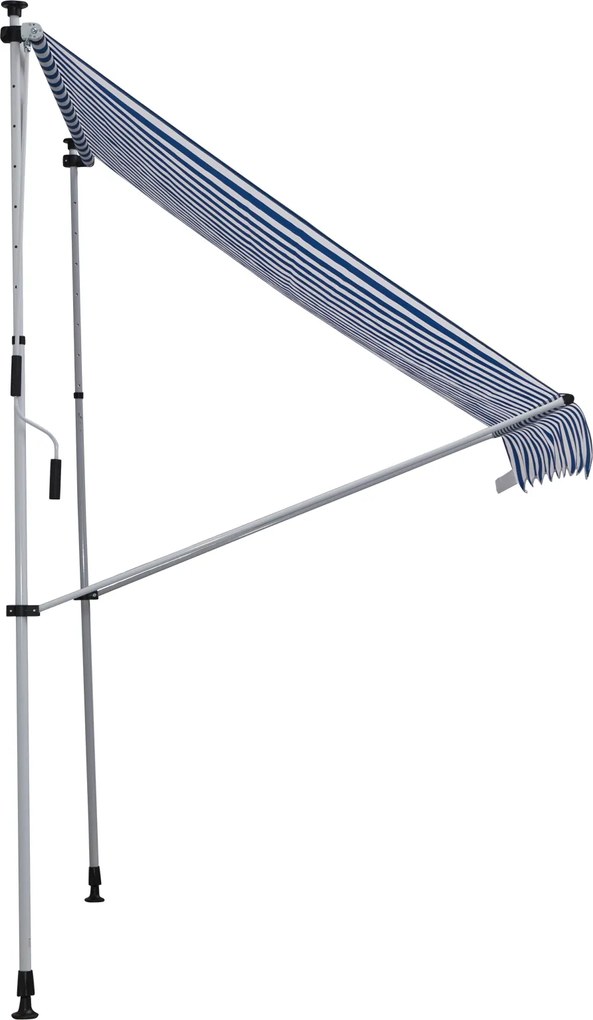 Outsunny markiza markiza zaciskowa składane ramię 170–280 cm z regulacją wysokości aluminium, kolor niebieski