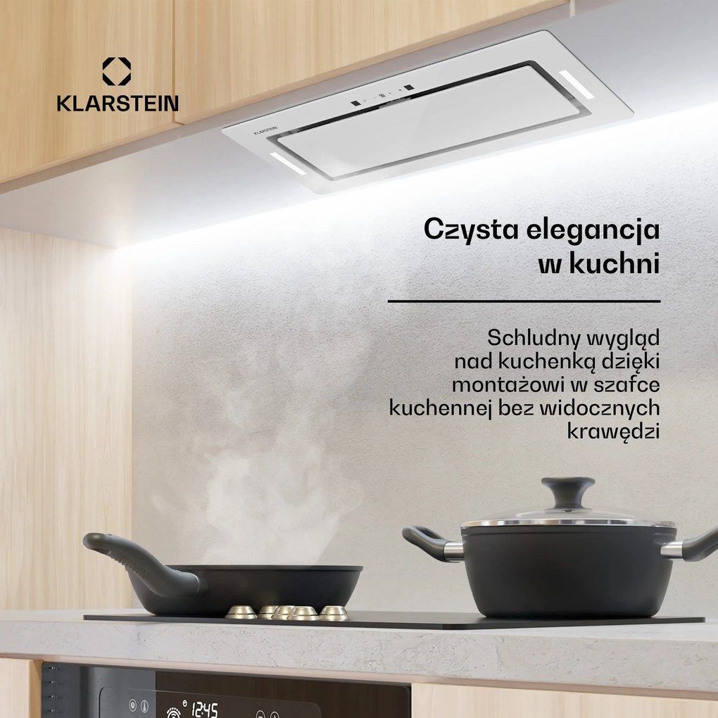 Klarstein Hektor 60cm 547m³/h Touch Okap do Zabudowy Biały
