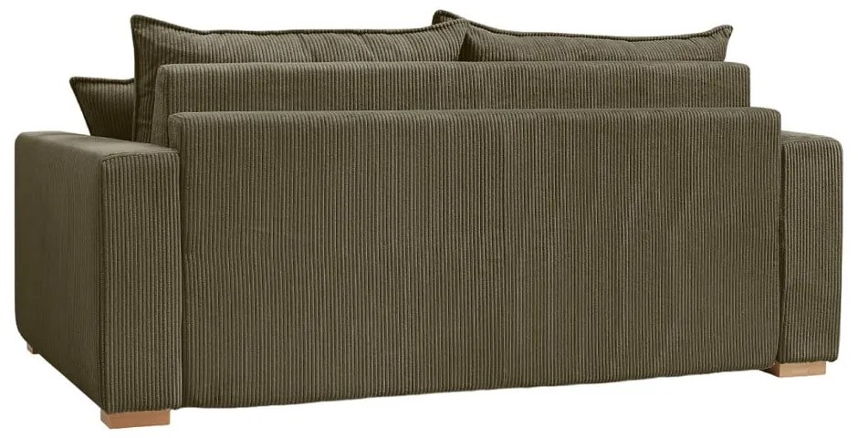 Zielonobrązowa sztruksowa rozkładana sofa 225 cm Augustin – Bobochic Paris