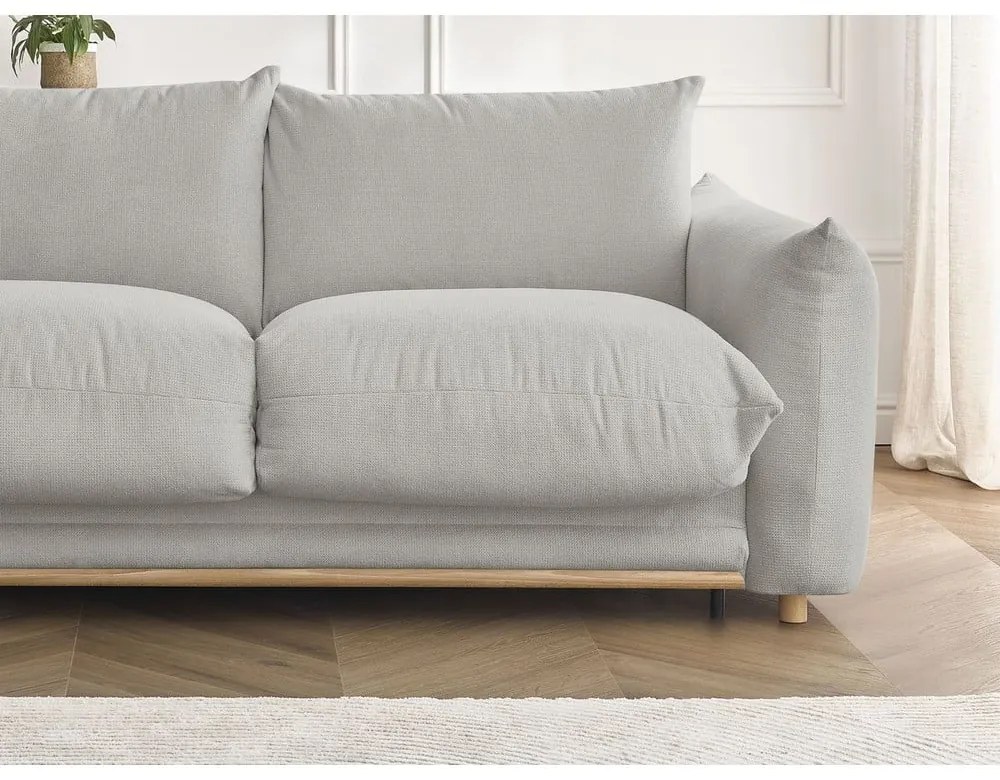 Jasnoszara rozkładana sofa 214 cm Ernest – Bobochic Paris