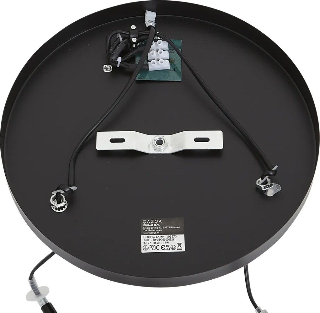 Nowoczesna lampa sufitowa czarna 3-światłowa - Facil