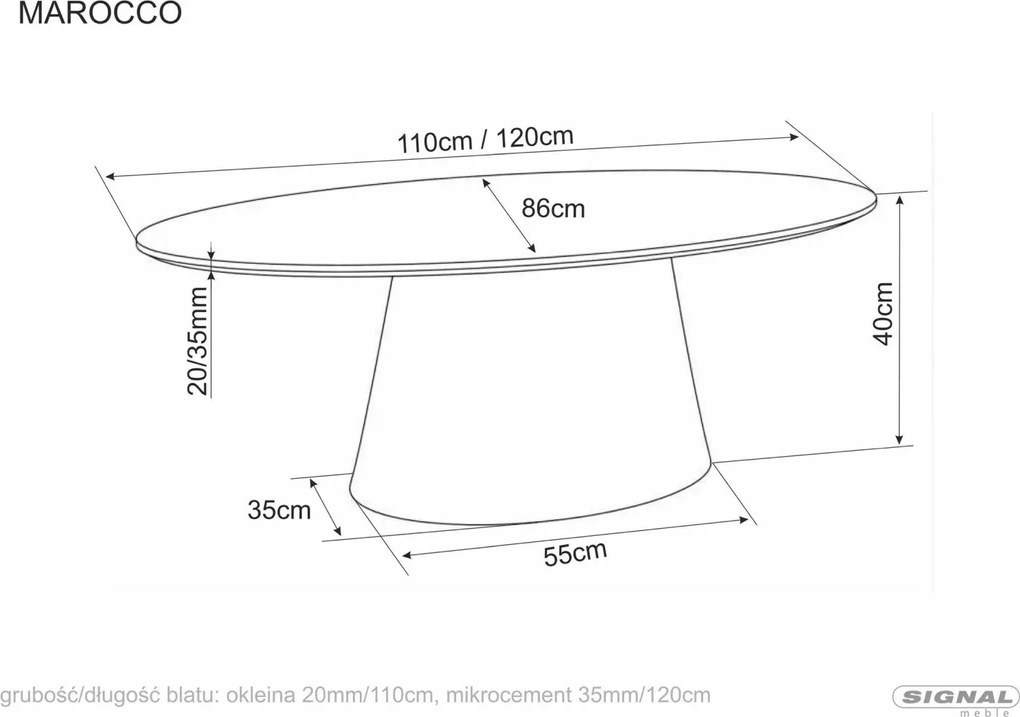 Minimalistyczna ława z mikrocementu Marocco Signal