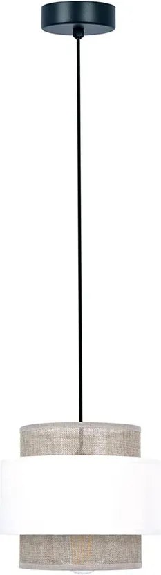 Biało-beżowa lampa wisząca abażurowa boho - A518 K0-C64