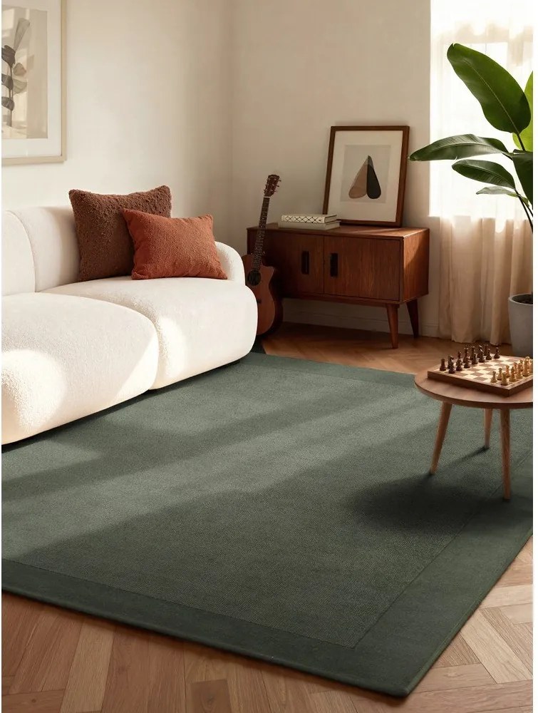 Ciemnozielony dywan z mieszanki wełny tkany ręcznie 80x150 cm Kari – Villeroy&Boch