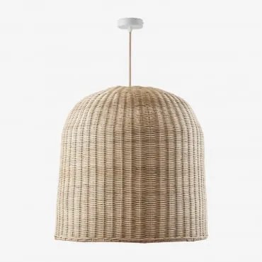 Lampa Sufitowa Wisząca Flandria Naturalny - Biała & Ø60 Cm - ↑60 Cm Flandes - Sklum