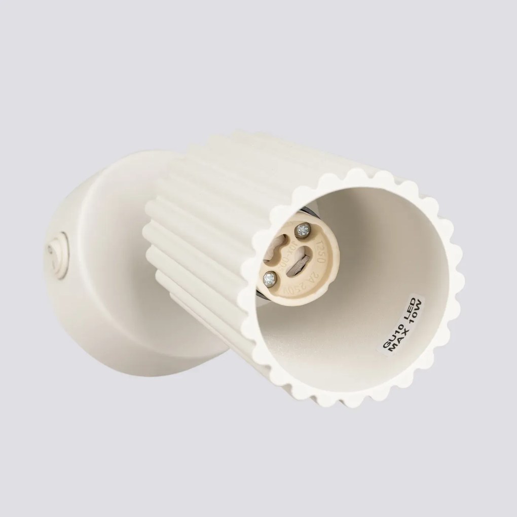 Kinkiet KARBON beżowy ryflowany z włącznikiem SOLLUX  LIGHTING