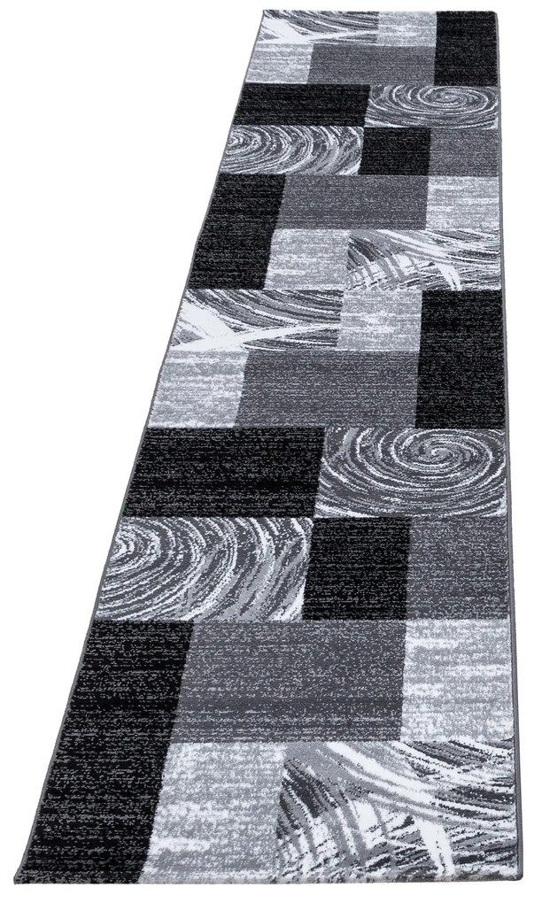 Dywan nowoczesny Parma prostokąty szaro-czarny 80 cm x 300 cm
