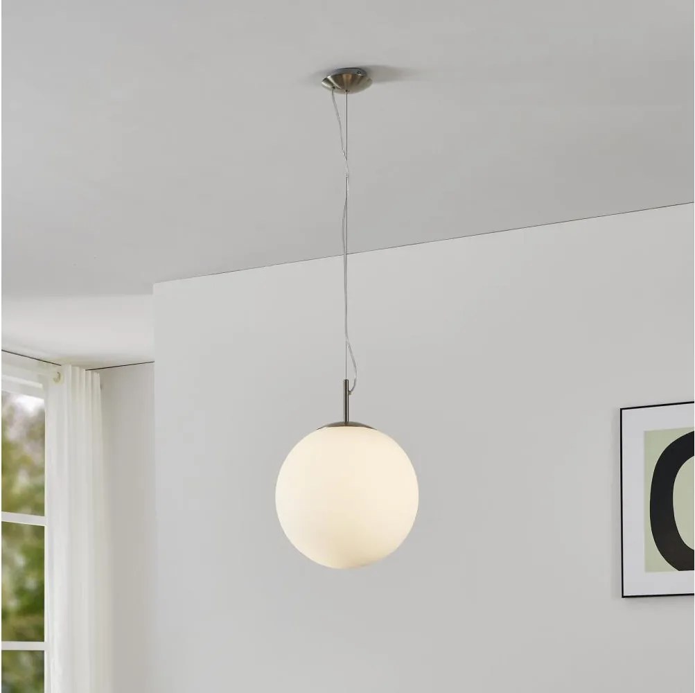 Eglo 63269 - Lampa wisząca na przewodzie PIEDALE 1xE27/60W/230V średnica 35 cm matowy chrom