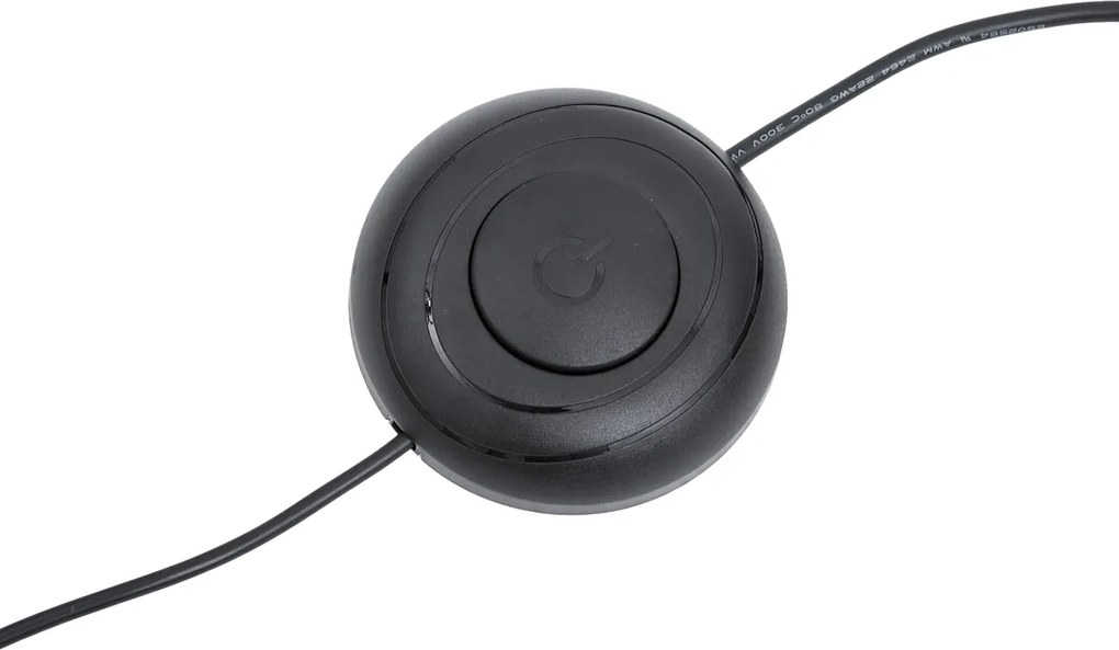 Designerska lampa podłogowa czarna z możliwością ściemniania LED i 3-stopniowym przełącznikiem - Rolla