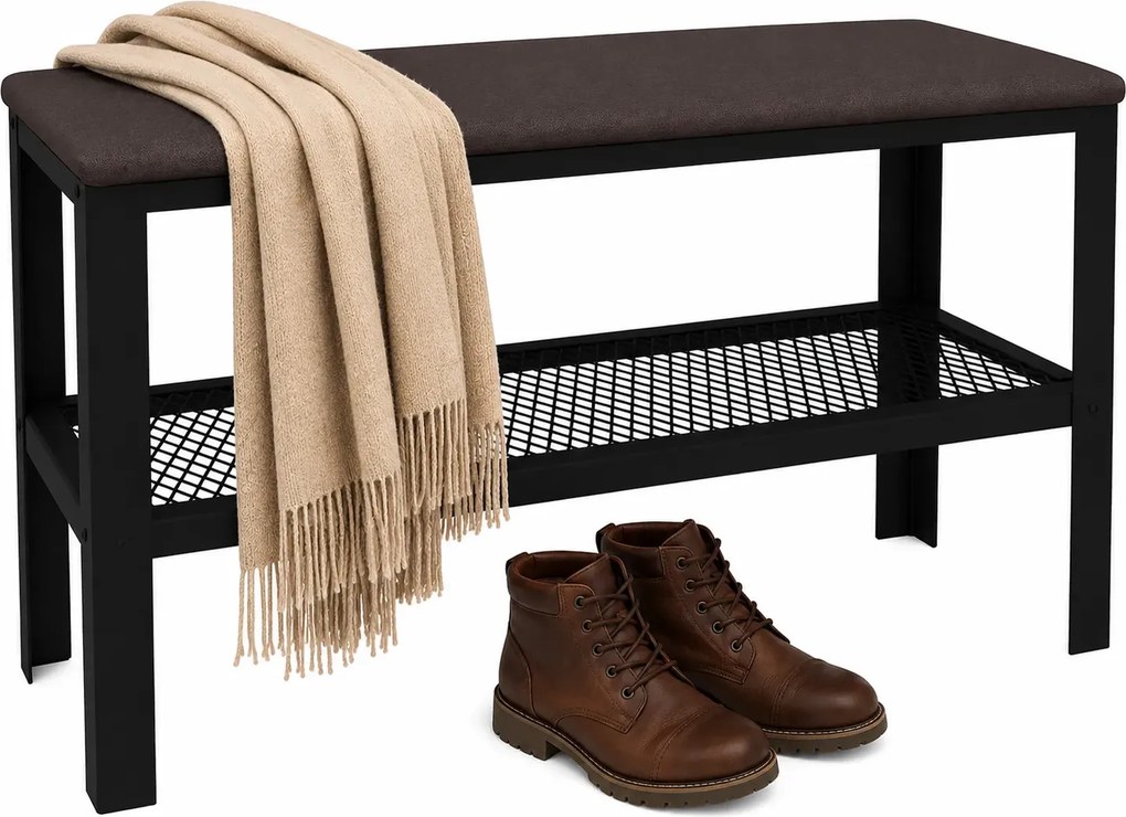 Siedzisko do przedpokoju w stylu loft czarny + wenge Z1-S42