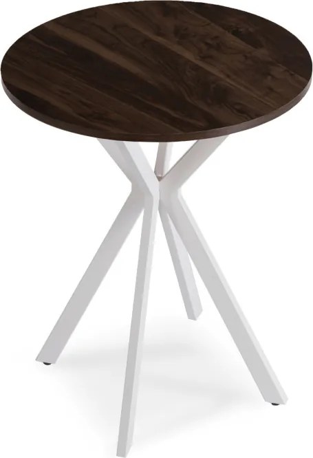 Stół Okrągły LAUREN 60 cm Orzech/Biały Loft Nowoczesny