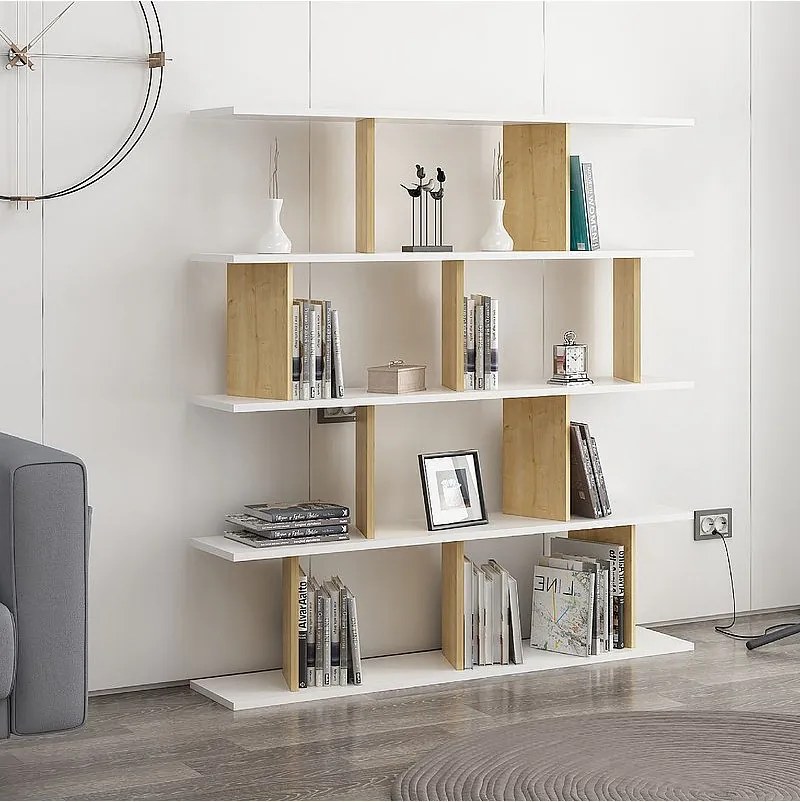 Półka stojąca JORIN - dąb biały, 130x137x25