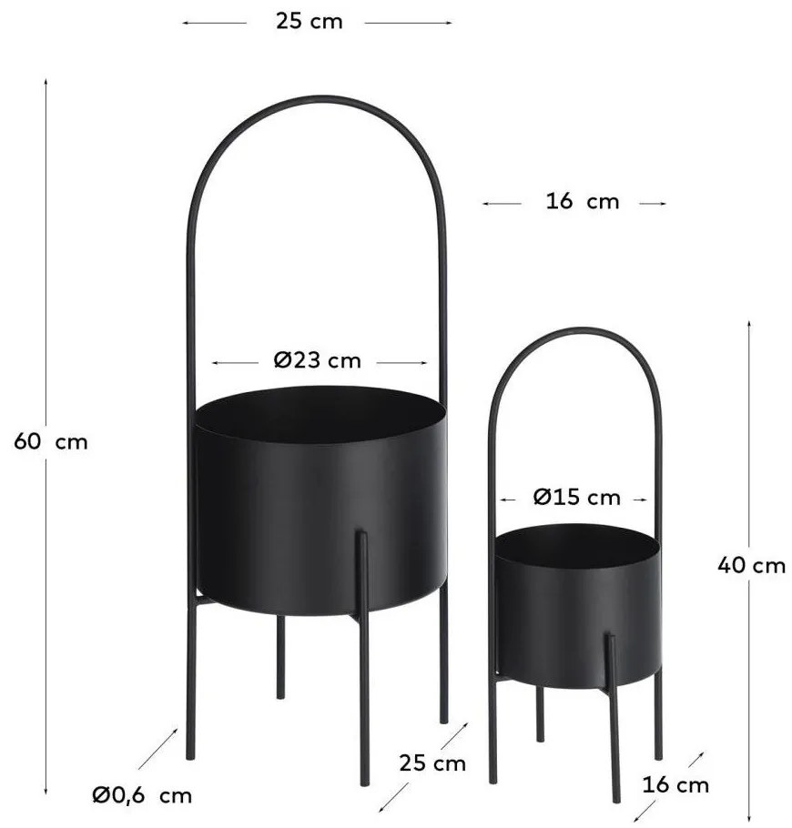 Metalowe osłonki na doniczki zestaw 2 szt. ø 25 cm Mash – Kave Home