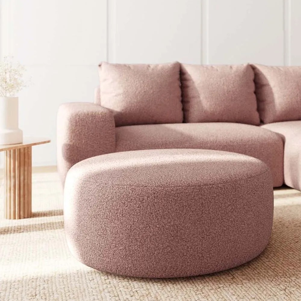 Różowy podnóżek z materiału bouclé Monce – Rodier