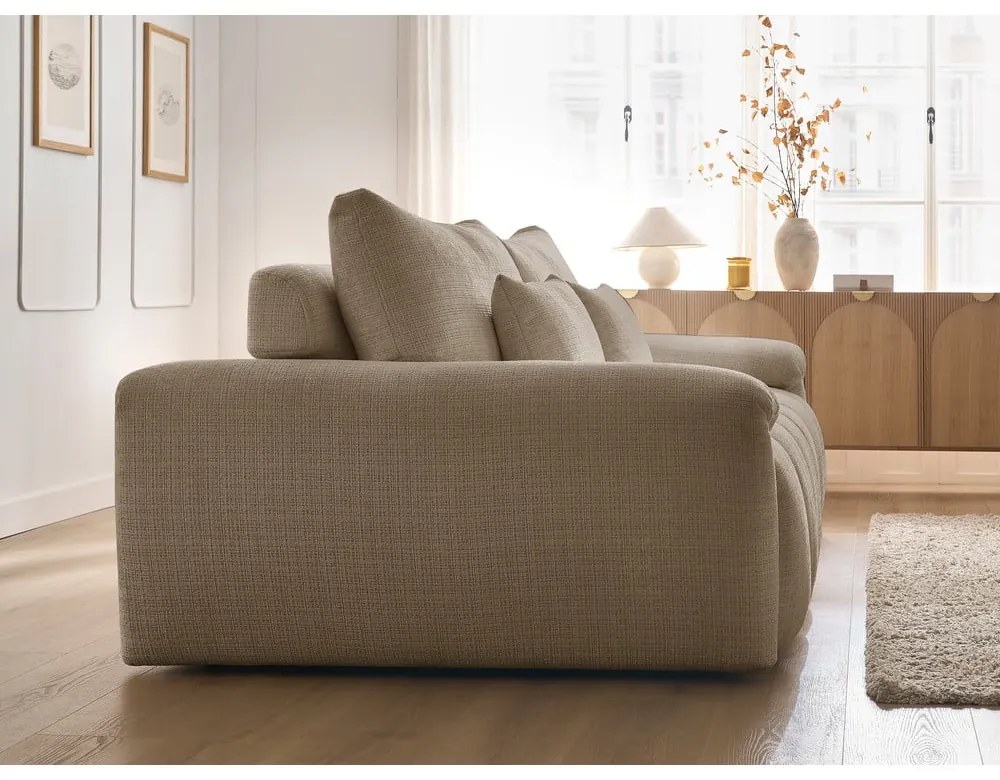 Brązowa sofa z tkaniny szenilowej 264 cm Ivane – Bobochic Paris